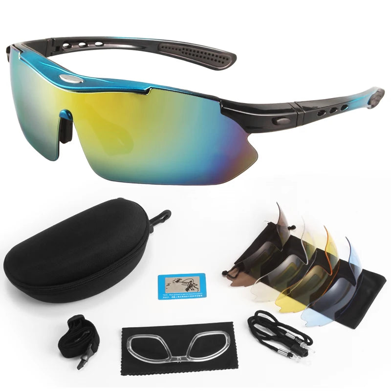 Polarized Windproof Dustproof Protective Safety Glasses 5 Lens Set