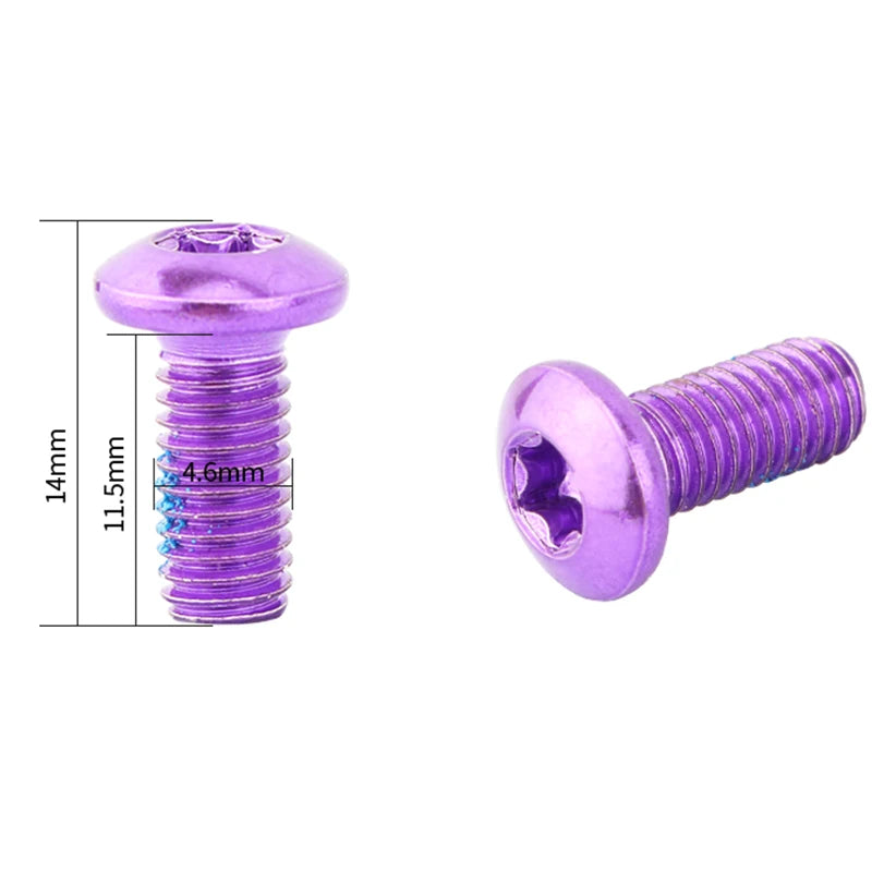 MTB Disc Brake Rotor Fixing Screw 12PCS T25 Color Alloy Steel