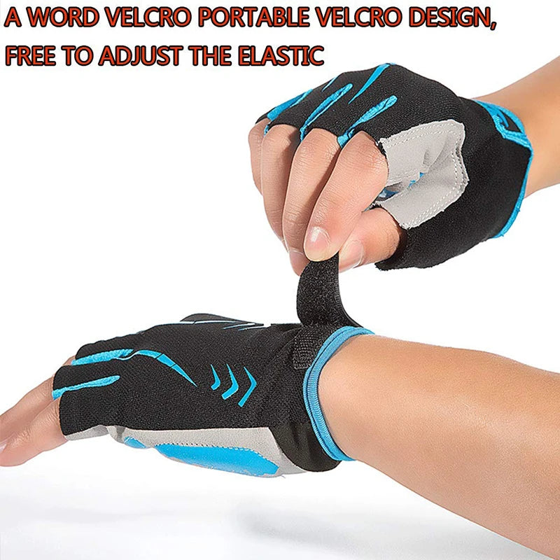 Cycling Anti-slip Anti-sweat Half Finger Gloves Breathable Anti-shock