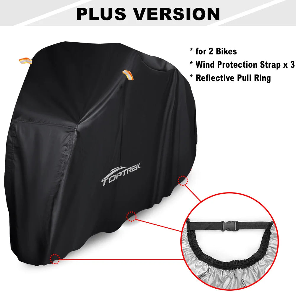 Bike Cover Outdoor Storage Waterproof & Anti-UV for Two Bicycles