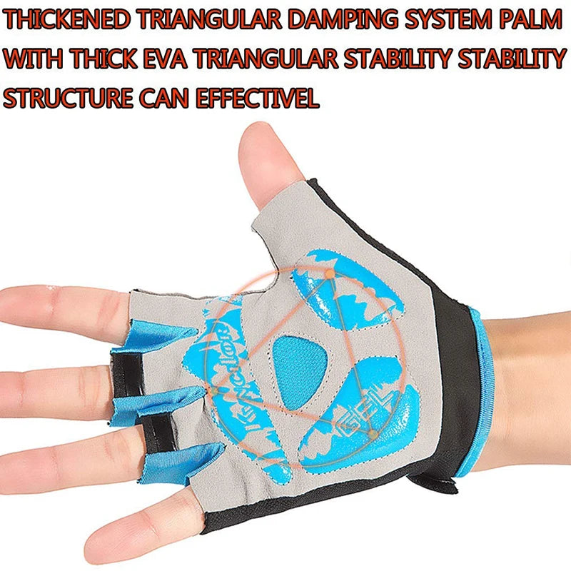 Cycling Anti-slip Anti-sweat Half Finger Gloves Breathable Anti-shock