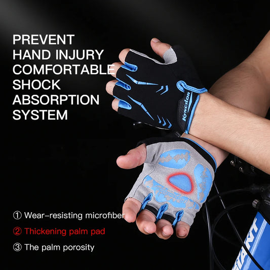 Cycling Anti-slip Anti-sweat Half Finger Gloves Breathable Anti-shock