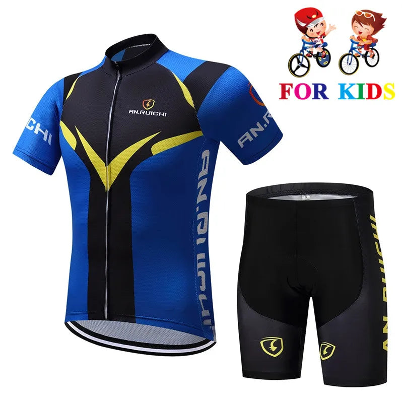 Summer Cycling Jersey 2023 Child Cycling Clothing Set Maillot Racing Sport Jersey Cycling Boy Bike Wear Short Sleeves