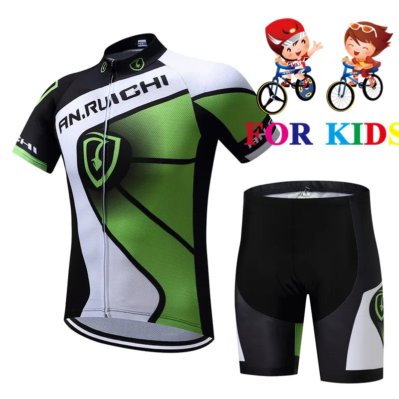 Summer Cycling Jersey 2023 Child Cycling Clothing Set Maillot Racing Sport Jersey Cycling Boy Bike Wear Short Sleeves