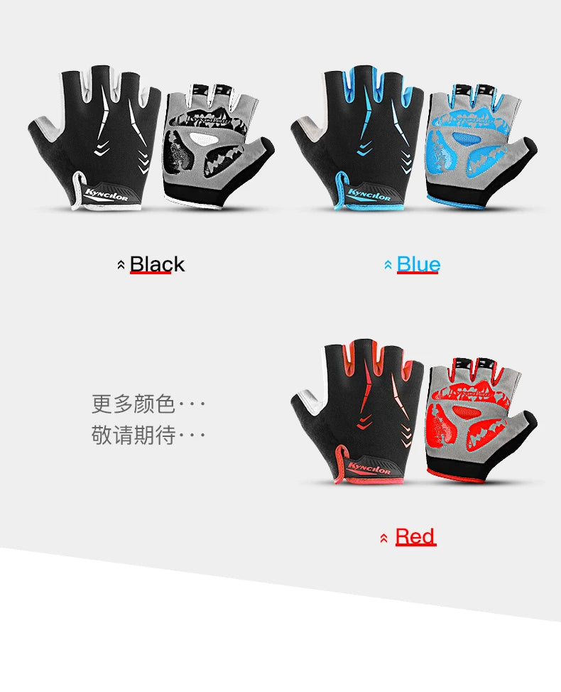 Cycling Anti-slip Anti-sweat Half Finger Gloves Breathable Anti-shock