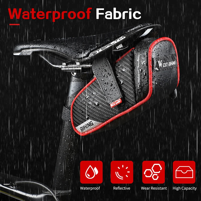 Waterproof Bicycle Saddle Bag Reflective Rear Seatpost Bag - Concentrated Cycling