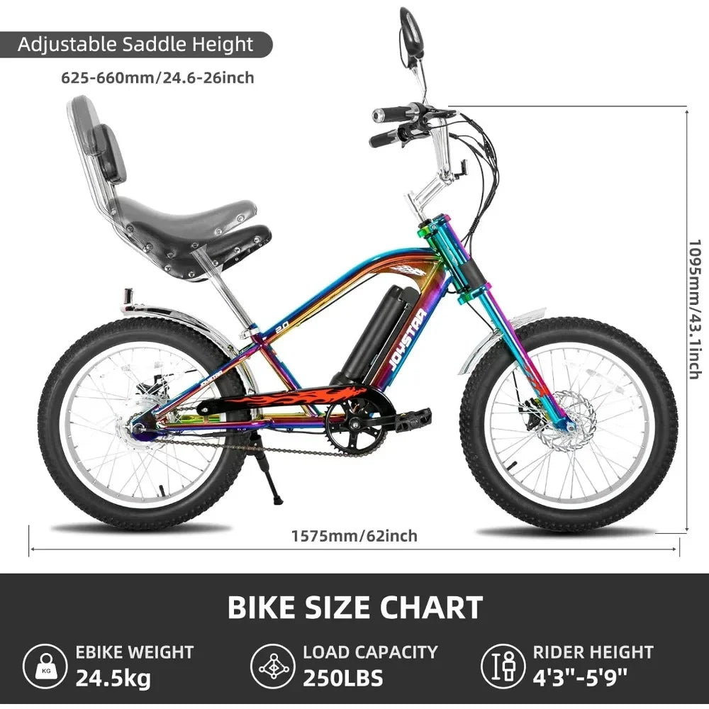 Electric Bike with 250W Brushless Motor, Fat Tire Cruiser