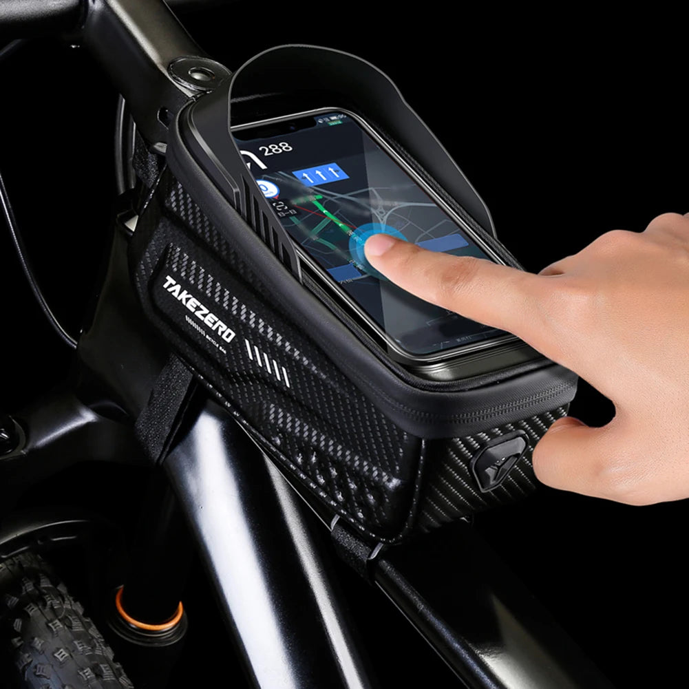 1L Bike Bag Bicycle Front Cell Mobile Phone Case Holder with Touchscreen Top - Concentrated Cycling