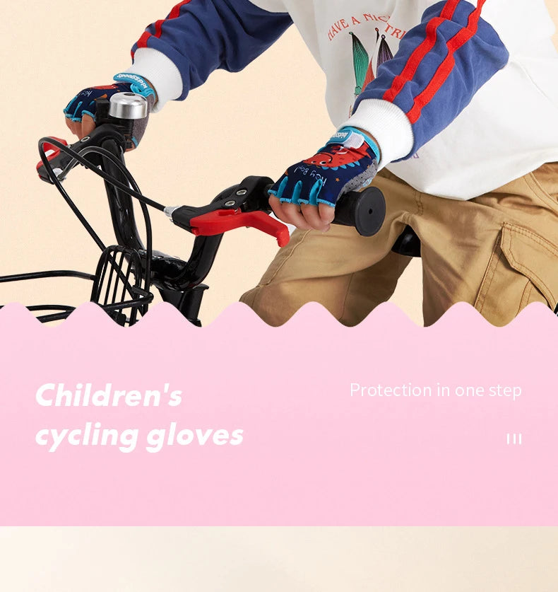 Kids Cycling Gloves Half Finger Mountain Bike