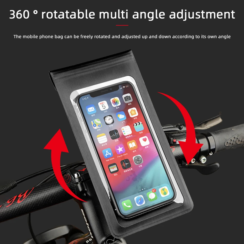 Rainproof Bicycle Front Cell Phone holder with Touchscreen