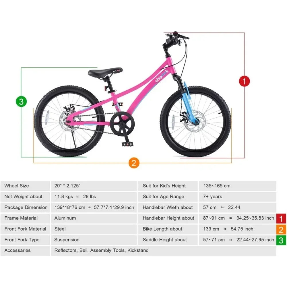 Aluminum Kids Bike 20 Inch Bicycle Front Shock