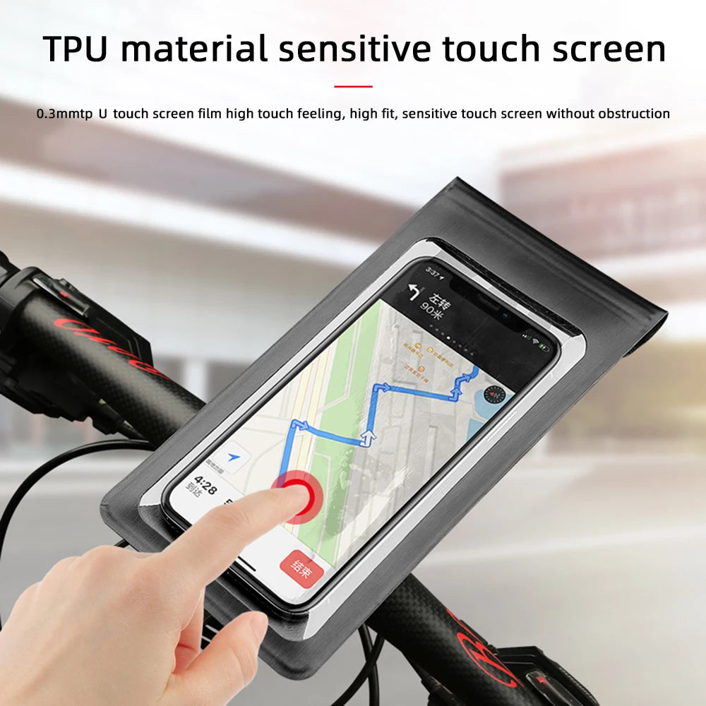 Rainproof Bicycle Front Cell Phone holder with Touchscreen