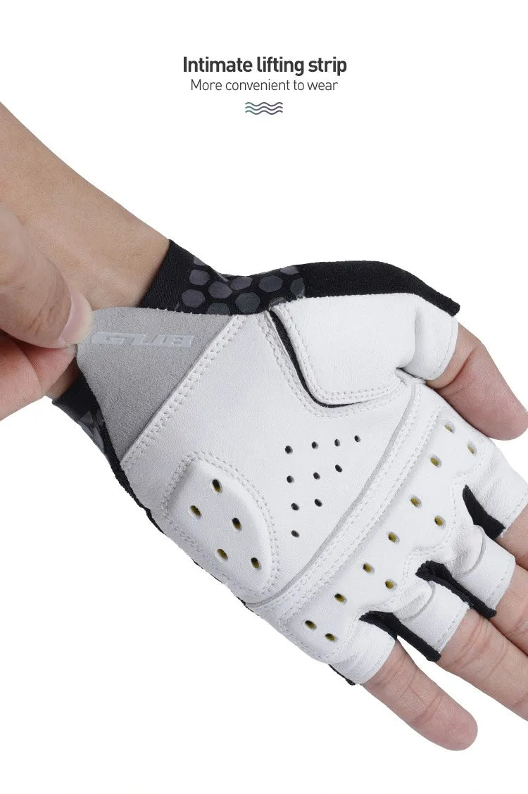 Cycling Half Finger Bike Gloves Shockproof Wear Resistant Breathable