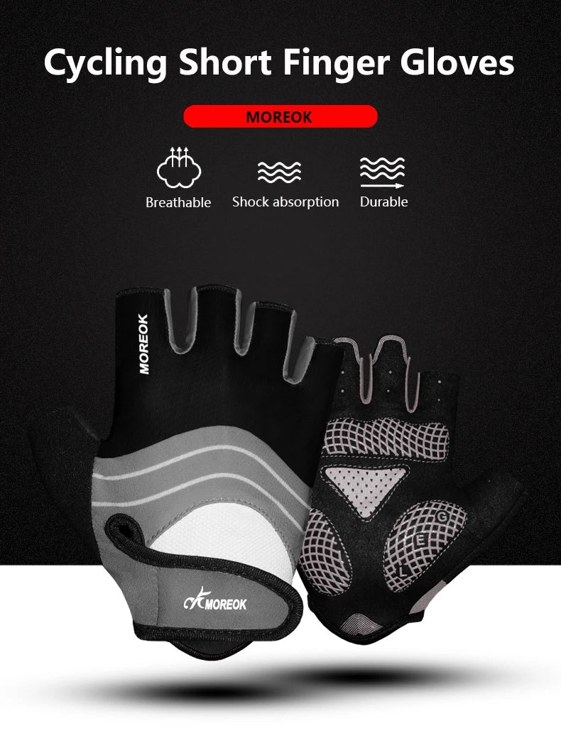 Cycling Gloves Half Finger 5MM Silicone Pads Shock-Absorbing