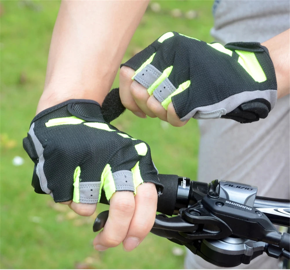 Cycling Half Finger Bike Gloves Shockproof Wear Resistant Breathable