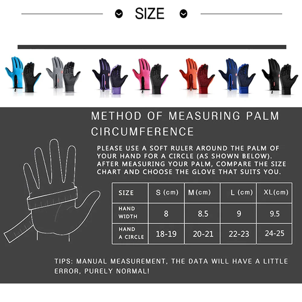 Touchscreen Cycling Gloves Waterproof Windproof Non-Slip Warm